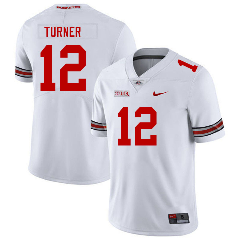 Men #12 Ryan Turner Ohio State Buckeyes College Football Jerseys Stitched Sale-White